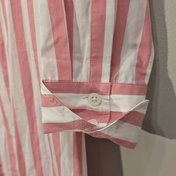 J. Crew Shirt Dress Midi Preppy Nautical Coastal Beach Pool CoverUp - Size 6 - Picture 4 of 8